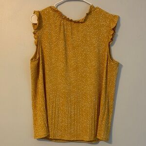 Adrianna Papell Mustard Ruffle Blouse